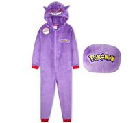 Pokémon Pijama Cuerpo Entero Niño y Adolescente con Capucha, Onesie Invierno Gengar Snorlax 2 en 1 Que se Convierte en Cojín (9-10 Años, Morado Gengar Cushion)