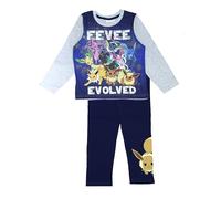 Pokémon Pijama de 2 Piezas para niños o niñas con Eevee, Azul, Edad de 9 a 10 años