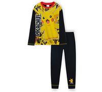 Pokemon Pijama de Manga Larga para Niños (Negro/Amarillo 9-10 años)