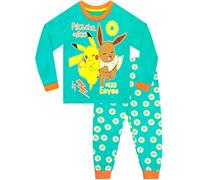 Pokémon Pijama de Pikachu y Eevee para Niños Conjunto de Pijamas para Infantiles Verde 8-9 años