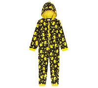 Pokémon Pijama de Una Pieza Niño Niña Forro Polar Pikachu (4-5 años, Negro/Amarillo)