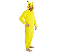 Pokémon Pijama Hombre Invierno Divertido Pikachu Snorlax Pijama Entero Forro Polar Cálido Anime Ropa de Dormir Regalos Hombres (L, Amarillo Pikachu)