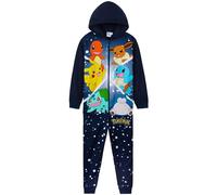 Pokémon Pijama Niño Entero - Pijama Niño, Onesie Cierre Cremallera Completo, Edad 4-14 Años, Regalo Navidad (Azul Marino/Multicolor, 9-10 años)