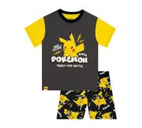Pokémon Pijama | Pijama Niño De Pikachu | Pijamas Chulos para Niños | Set De Pijamas Niño Verano Manga Corta | Negro 7-8 Años
