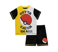 Pokémon Pijamas de Manga Corta para niños Pokeball Negro 9-10 Años