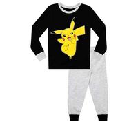 Pokémon Pijamas de Manga Larga para niños Pikachu Negro 8-9 Años