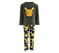 Pokémon Pijamas para Niño, Camiseta y Pantalon Largo Conjunto 2 Piezas para Niño, Diseño Pikachu Pijama Polar Suave, Talla 4 Años | Verde