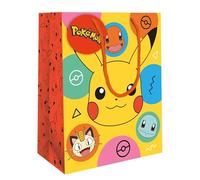 Pokemon Pikachu - Bolsa de regalo (33 x 26 cm), color amarillo, rojo y negro