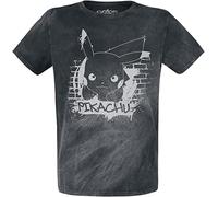 Pokémon Pikachu - Graffiti Hombre Camiseta Negro 3XL 100% algodón Vorne Bedruckt Regular