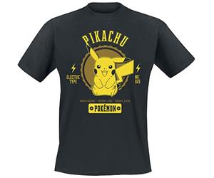Pokémon Pikachu Hombre Camiseta Negro L 100% algodón Regular