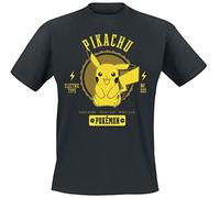 Pokémon Pikachu Hombre Camiseta Negro M 100% algodón Regular