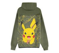 Pokémon Pikachu Hombre Capucha con Cremallera Aceituna XXL