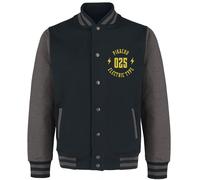 Pokémon Pikachu Men's College Jacket Black/Grey Mottled Anime Fan Merch Gaming X