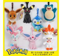 Pokemon Pikachu Mew Squirtle Charmander Kawaii juguete de peluche colgante bolso escolar mochila colgante llavero muñeca pequeña regalo de cumpleaños 10cm Bulbasaur