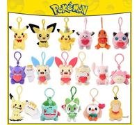 Pokemon Pikachu Mew Squirtle Charmander Kawaii juguete de peluche colgante bolso escolar mochila colgante llavero muñeca pequeña regalo de cumpleaños 12cm Sylveon
