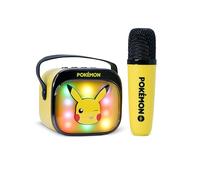 Pokemon Pikachu Mini altavoz LED inalámbrico Karaoke con micrófono Bluetooth, amarillo, luces que cambian de color