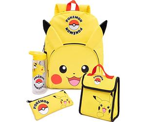 Pokémon Pikachu Mochila Set Niños 4 Piece Almuerzo Juego De Botellas De Agua