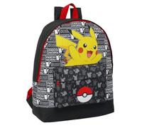 Pokemon Pikachu Pokeball - Mochila escolar para niños, color negro, Black