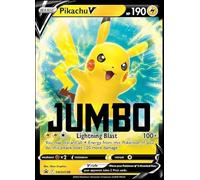 Pokemon Pikachu V SWSH198 - Tarjeta de tamaño jumbo - Black Star Promo