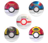 Pokémon PKM Pokeball Tin Otoño 2025 DE, 3 paquetes de refuerzo + 2 hojas de pegatinas