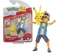 Pokemon (Jazwares 674 PKW2473-Abg)- Figuras 11 cm Ash & Pikachu Nueva 2022, Color, Licenciado Oficialmente Juguetes