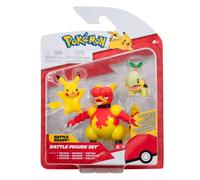 Pokémon PKW2681 - Juego de Figuras de Batalla - Chelast, Pikachu, Magmar - Figuras Oficiales detalladas, 5 cm Cada uno