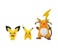 Pokemon PKW2778 Select - Paquete de 3 Figuras de Batalla Pichu y Pikachu y Raichu de 3 Pulgadas, Evolution Multipack-Style 2