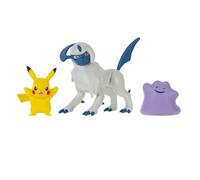Pokémon PKW3044 - Juego de Figuras de Batalla - Pikachu, Ditto, Geckarbor - Juego de Figuras Oficiales