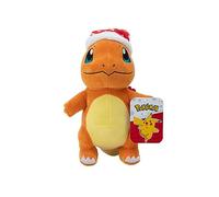 Pokémon PKW3103-20 cm de Peluche de Invierno - Glumanda con Gorro de Navidad, Peluche Oficial