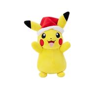 Pokémon PKW3376-20 cm de Peluche de Invierno - Pikachu con Gorro de Navidad, Pel