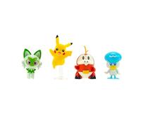 Pokémon Figuras de Batalla PKW3402 – 4 unidades 5 cm Pikachu, cocodrilo, Kwaks, Felori, oficiales