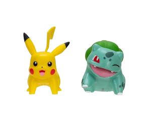 Pokemon PKW3587 First Partner 2 Pack - Figuras de Batalla de Bulbasaur y Pikachu de 2 Pulgadas con Detalles auténticos, Multicolor