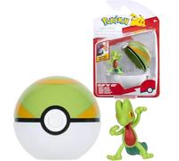 Pokémon PKW3639 Clip'n'Go Poké Ball - Pelota de geckarbor y Nido, diseño Oficial de Poké Ball con Figura de 5 cm