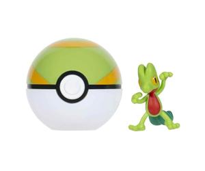 Pokémon PKW3639 Clip'n'Go Poké Ball - Pelota de geckarbor y Nido, diseño Oficial de Poké Ball con Figura de 5 cm