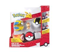 Pokémon PKW4168 - Set de cinturón Panflam Clip ‘N’ Go - Figura de Batalla Panflam con Flotball, Hyperball y cinturón, Set Oficial