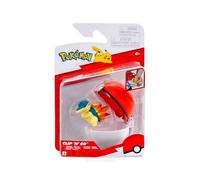 Pokémon PKW4608 - Clip 'N' Go Pokéball - Cyndaquil y Pokeball, Pokéball oficial con figura móvil de 5 cm