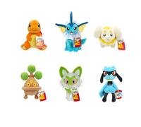 Pokémon Plush Wave 95217-20 Charmander, Sprigatito, Riolu, Fidough, Bonsly, Vaporeron - Juguete Oficial de Pokemon para niños 2+