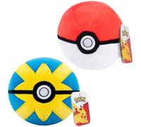 Pokemon - Poke Ball de 5 pulgadas y bola rápida de peluche, paquete de 2 unidades, con licencia oficial, auténtico juguete de pokeball de peluche suave con parte inferior ponderada, Gotta Catch 'Em