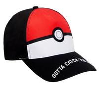 Pokemon Pokeball Gorra de béisbol para niños, sombrero de verano con pico ajustable, Negro, Talla única