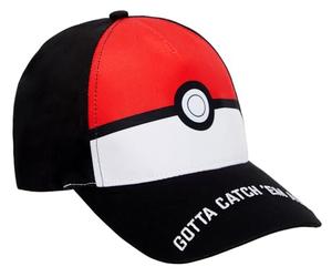 Pokemon Pokeball Gorra de béisbol para niños, sombrero de verano con pico ajustable, Negro, Talla única