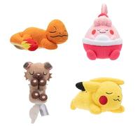 Pokemon Pokémon 12 cm Sleeping Peluche - Pikachu, Charmander, Rockruff, Happiny - Juguete Oficial de Peluche para niños 2+