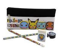 CyP Brands- Pokémon, Set de Papelería con Portatodo, Material escolar, Estuche, Lápiz, Goma de borrar, Sacapuntas, Multicolor, Producto Oficial