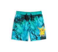 Pokémon Shorts de baño con Efecto Tie-Dye Azul Pikachu | Ropa de Playa para niños con Cintura elástica con cordón | Traje de baño clásico de Dibujos Animados - 6-7 años
