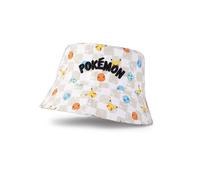 Pokémon Sombrero de Pescador con Personaje en Multicolor | Sombrero de protección Solar Unisex para niños | con Pikachu, Charmander, Bulbasaur y Squirtle | Ropa Casual con temática de Dibujos