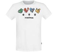 Pokemon Starters - Camiseta para Hombre, Color Blanco, Talla M, 100% algodón, Regular