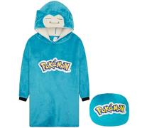 Pokémon Sudadera con Capucha Niños Oversized, Snorlax, Gengar Sudaderas Poncho de Forro Polar con Bolsa Incorporada (Azul Snorlax Cojín)