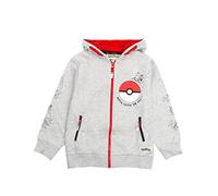 Pokemon Sudadera con Capucha para niños | Pokeball Gotta Catch Em All Zip Up Jumper | Pikachu Gris Sudadera para niños | Manga Larga, Capucha y Bolsillos