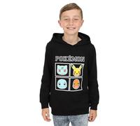 Pokemon - Sudadera con capucha para niños y niñas, 100 % algodón, color negro, Negro, 12-13 años