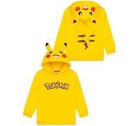 Pokémon Sudadera con Capucha, Sudadera Niños De Pikachu con Orejas 3D, Jersey Niño De Algodón, Amarillo 7-8 Años