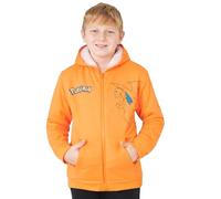 Pokémon Sudadera Cremallera Niños 7-14 Años, Pikachu Charizard Mewtwo Gengar, Chaqueta Capucha Forro Polar, Regalos Anime (13-14 Años, Naranja Charizard)